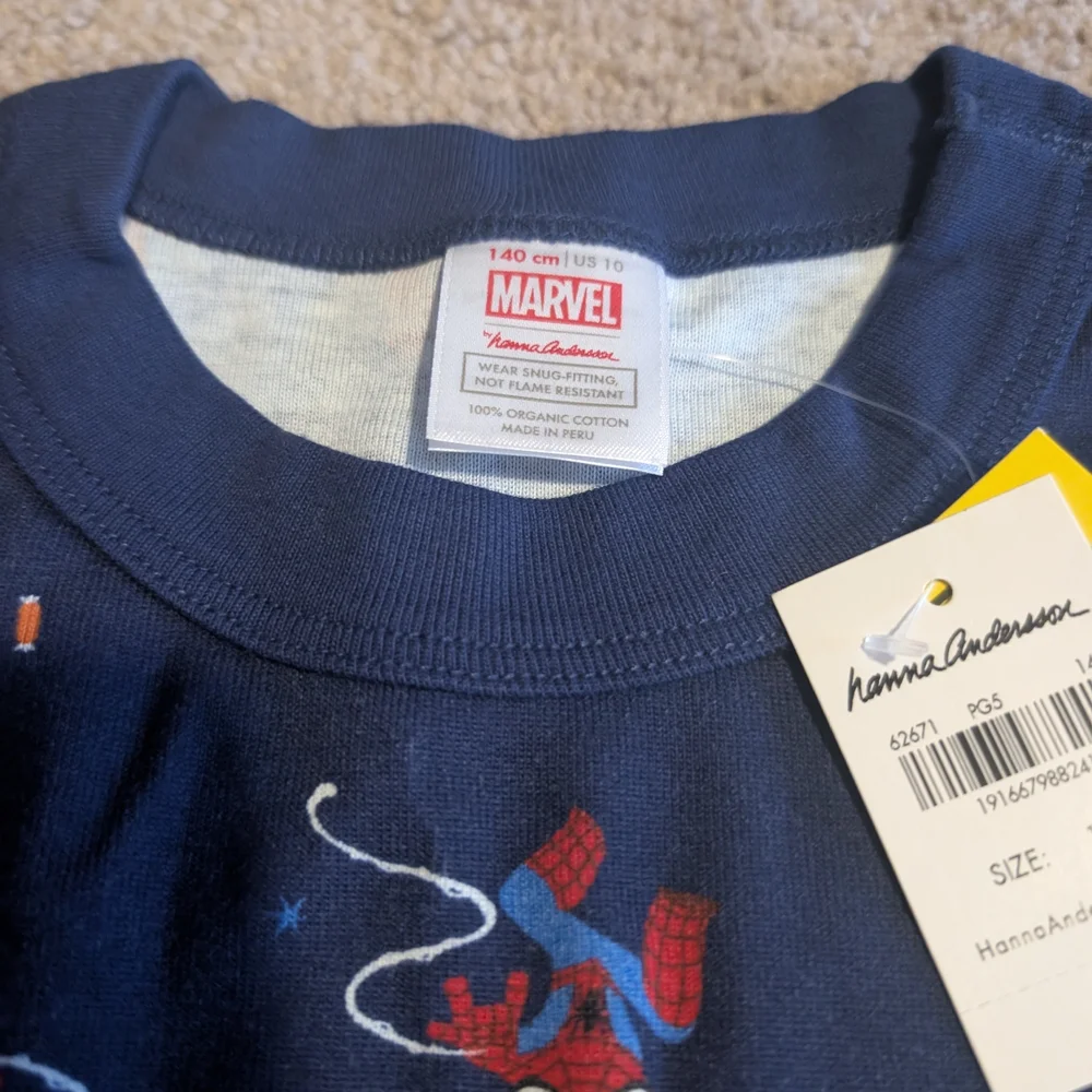 New! HA Kids Navy Blue Spiderman Halloween PJs (140/10)